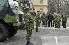 The Minister of Defence in the Barracks “Car Lazar” in Kruševac