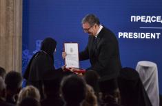 President Vučić Awards Candlemas Decoration in the Gallery of Central Military Club in Belgrade