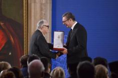 President Vučić Awards Candlemas Decoration in the Gallery of Central Military Club in Belgrade