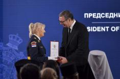 President Vučić Awards Candlemas Decoration in the Gallery of Central Military Club in Belgrade