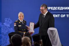 President Vučić Awards Candlemas Decoration in the Gallery of Central Military Club in Belgrade