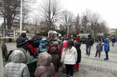 Ceremonial March-Past of Military Bands and Arms Presentation in the Towns of Serbia