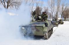 Mechanized units undergo training