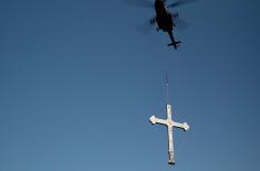 Members of Serbian Armed Forces Placed Holy Cross on Mountain Top Titerovac above Mileševa