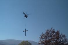 Members of Serbian Armed Forces Placed Holy Cross on Mountain Top Titerovac above Mileševa