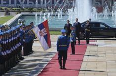 President Vučić arrives at Power of Unity military parade