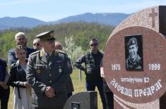 MOD-SAF delegation attends ceremony to mark death anniversary of Second Lieutenant Leovac in Pljevlja