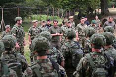 Minister Gašić arrives at Debela Glava Base