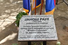 Minister Vučević unveils memorial plague, lays wreath at war volunteer Janoš Rauk’s grave