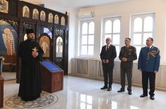 Patriarch Porfirije presents Serbian Armed Forces Guard with icons painted at Kovilj Monastery