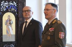 Patriarch Porfirije presents Serbian Armed Forces Guard with icons painted at Kovilj Monastery