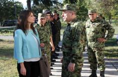 Defence Minister Zoran Djordjevic and Minister of Justice Nela Kuburovic visit Joint Military and Police Force on the border with Bulgaria