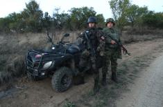 Defence Minister Zoran Djordjevic and Minister of Justice Nela Kuburovic visit Joint Military and Police Force on the border with Bulgaria