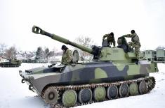 Training on Self-Propelled Howitzers Gvozdika