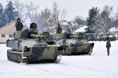 Training on Self-Propelled Howitzers Gvozdika