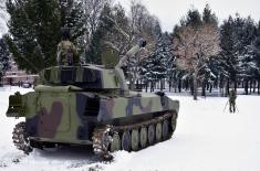 Training on Self-Propelled Howitzers Gvozdika