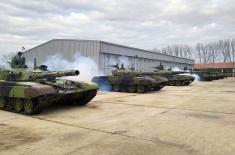 Redovna obuka tenkovskih posada u Prvoj brigadi kopnene vojske