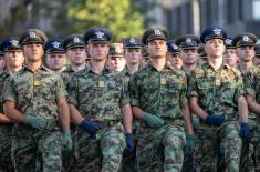 Dress rehearsal for youngest officers’ promotion ceremony