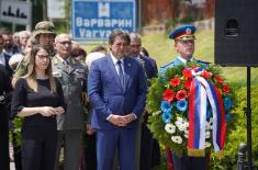 Minister of Defence lays wreath at Memorial to Victims of NATO Aggression on Varvarin Bridge