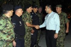 Ministar Đorđević obišao Zajedničke snage vojske i policije