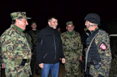 Министар одбране и начелник Генералштаба обишли Заједничке снаге војске и полиције на Миратовачком пољу