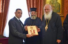 Vulin with Archbishop of Greece - Kosovo and Metohija are the Serbian Acropolis