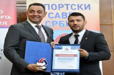 Ministry of Defense awarded diploma of appreciation by Sports Association of Serbia