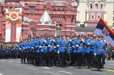 Members of The Guard of the Serbian Armed Forces at the Victory Day Parade in Moscow