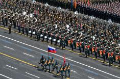 Members of The Guard of the Serbian Armed Forces at the Victory Day Parade in Moscow
