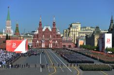 Members of The Guard of the Serbian Armed Forces at the Victory Day Parade in Moscow