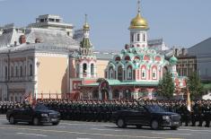 Members of The Guard of the Serbian Armed Forces at the Victory Day Parade in Moscow