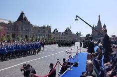 Members of The Guard of the Serbian Armed Forces at the Victory Day Parade in Moscow