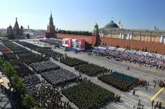 Members of The Guard of the Serbian Armed Forces at the Victory Day Parade in Moscow