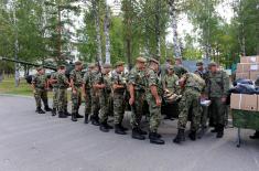 Members of the Serbian Armed Forces at the exercise of the Western Military District in Russia