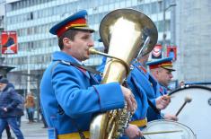 Ceremonial March-Past of Military Bands and Arms Presentation in the Towns of Serbia