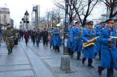 Ceremonial March-Past of Military Bands and Arms Presentation in the Towns of Serbia