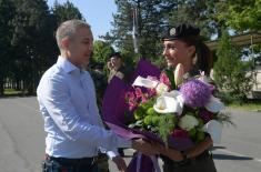 Minister Stefanović talks to 34th Belgrade Marathon winner