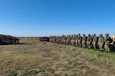 Military Academy cadets, University of Criminal Investigation and Police Studies students march together