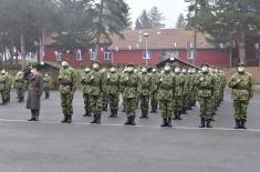 Taking the oath of enlistment in the barracks in Valjevo, Sombor and Leskovac