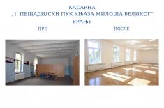 Tour of newly renovated facility at First Infantry Regiment Barracks in Vranje