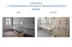 Tour of newly renovated facility at First Infantry Regiment Barracks in Vranje